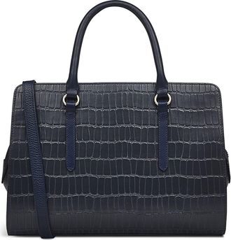 Radley London Angel Lange Croc Embossed Leather Tote Bag in Ink at Nordstrom Rack