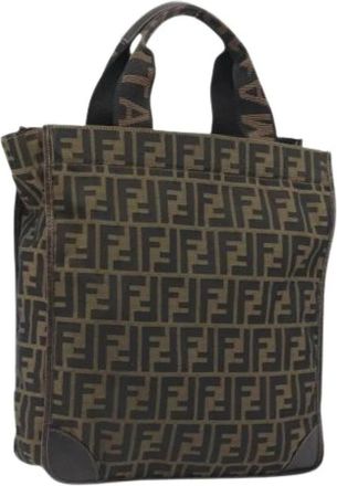 Fendi Pre-owned Zucca Canvas Tote Bag - Dames - Vintage Shopper - Bruin - ONE Size - Leer - Vintage