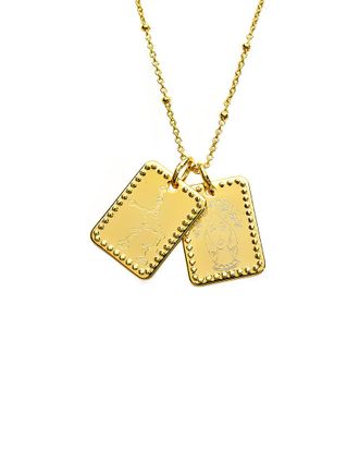 Sterling Forever 14K Plated Virgo Zodiac Tag Necklace