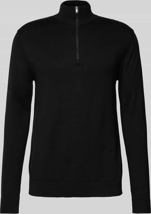 Selected Strickpullover mit Stehkragen in Black, Größe L