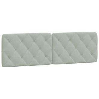 vidaXL Cabecero De Cama Acolchado Terciopelo Gris Claro 160 Cm Vidaxl