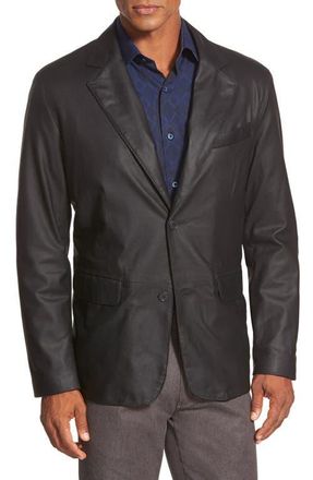 Remy Leather Lite Button Blazer in Peat/Rustic at Nordstrom, Size 44Regular