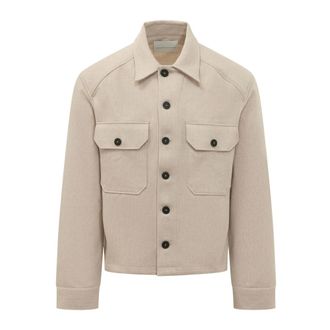 STUDIO NICHOLSON Kelver Overshirt - Heren - Jassen - Beige - Maat: M Katoen