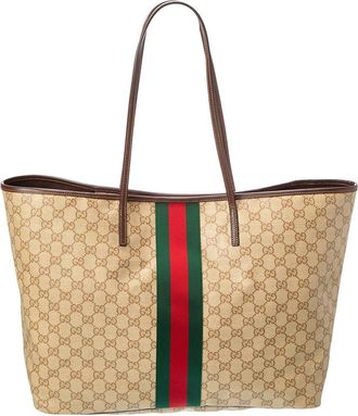 Gucci Tribeca Large Gg Coated Canvas & Leather Tote