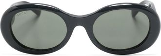 Gucci oval-frame sunglasses - women - Acetate - 52 - Black
