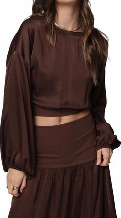 Stillwater Silky Pacific Long Sleeve Top In Chocolate