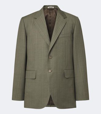 Auralee Chalk stripe wool blazer