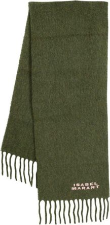Isabel Marant Womens Firny Scarf Khaki Wool