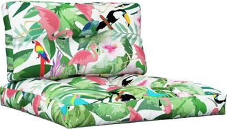 vidaXL Cojines para sofá de palets 2 piezas tela multicolor Vidaxl