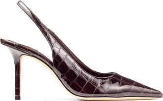 Jimmy Choo London Love Sling Back 85 - Dames - Pumps - Paars - 40 EU - Leer - Schoenen