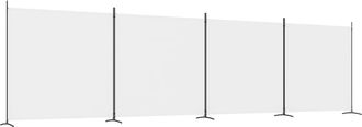 vidaXL Biombo Divisor De 4 Paneles De Tela Blanco 698x180 Cm Vidaxl