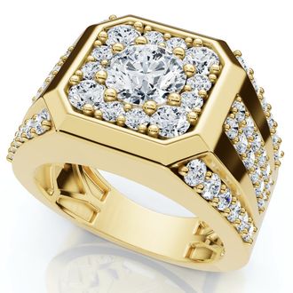 Pompeii3 2Ct TW Mens Diamond Ring 14k White Gold Lab Grown Wedding Anniversary Band