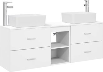 vidaXL Juego De Muebles De Ba&ntilde;o 3 Uds. Blanco 53 X 34,5 X 63 Cm Vidaxl