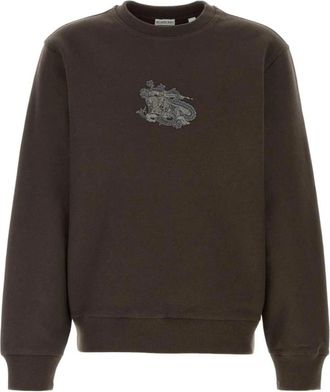 Burberry Geborduurde Logo Crewneck Sweatshirt - Heren - Sweatshirts - Bruin - S - Hoodies & sweatvesten