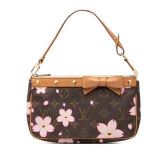 Louis Vuitton Pre-owned Womens Takashi Murakami Monogram Cherry Blossom Pochette Accessoires - Brown Textile - One Size