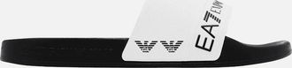 Emporio Armani Mens Tape Logo White/Black Slider - Size: 11