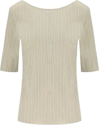 Max Mara Gekreukelde Caraibi Blouse in Beige - Dames - Blouses - Beige - S - Katoen - Overhemden
