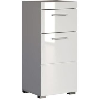 Trendteam Trendteam - Mueble Bajo Para Ba&ntilde;o Amanda - 1 Puerta + 1 Caj&oacute;n - L37 X P31 X H79 Cm - Blanco