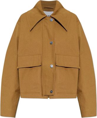 Ganni Oversize Jacket - Dames - Zomerjassen - Bruin - M/L - Katoen - Jassen
