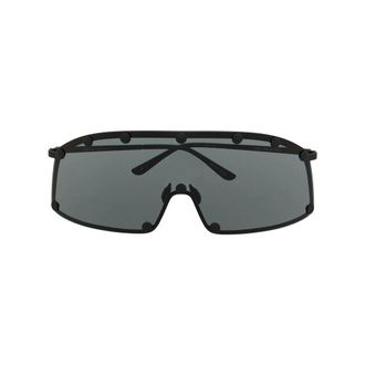 Rick Owens Sunglasses, male, Black, ONE SIZE, Black Metal Oversize Grey Tinted Eyewear