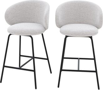 Rendez-Vous D&eacute;co Rendez-vous D&eacute;co - Set De 2 Sillas Para Isla Central En Tela Gris Claro 68 Cm - C&eacute;cilia