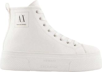 A|X Armani Exchange Dames/Dames Leren High Top Trainers (Gebroken wit)