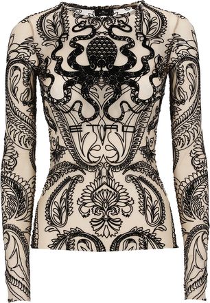 Etro Top In Nude Polyamide Blend
