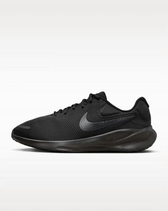 Nike Mens Revolution 7 Wide Running Shoes In Black/off-Noir