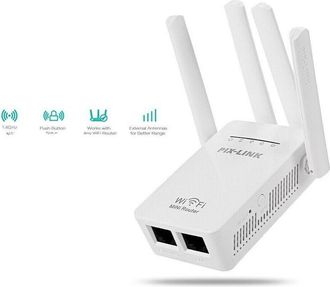 Trade Shop Trade Shop - Ripetitore Del Segnale Wireless Con 4 Antenne 2 Porte Wifi Range Extender Router