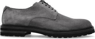 Dolce & Gabbana Laced Shoes, male, Gray, 9 1/2 UK, Grey Suede Oxford Shoes with Logo