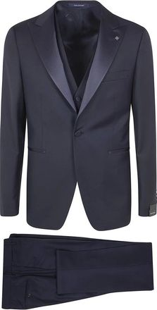 Tagliatore Heren, Pakken, Blauw, Maat: S