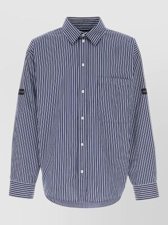 Balenciaga poplin shirt striped long sleeves pocket