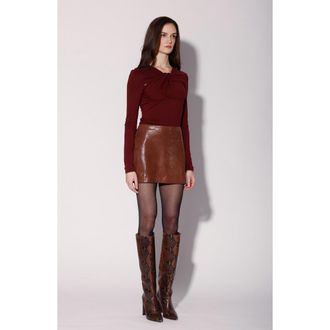 Walter Baker Lana Skirt in Clay Snake Suede at Nordstrom, Size 4