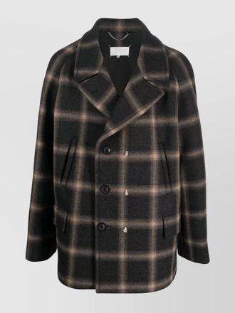 Maison Margiela checked wool double-breasted coat