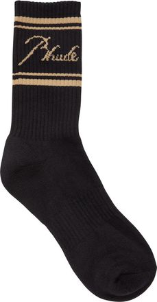 Rhude Rhude Script Logo Stretch-cotton Socks - Black - One Size