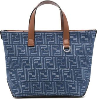 Fendi Blue FF Small Tote