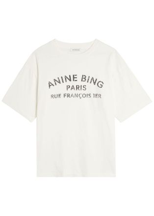 Anine Bing Cohen Logo-print Cotton T-shirt - Ivory - S (UK8-10 / S)