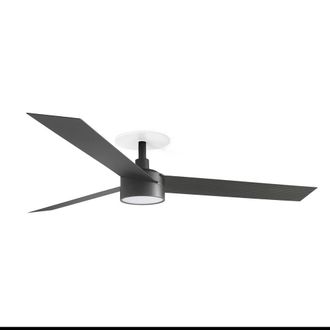 Netlighting Cruiser Recessed 132cm LED Ceiling Fan Matt Black CCT