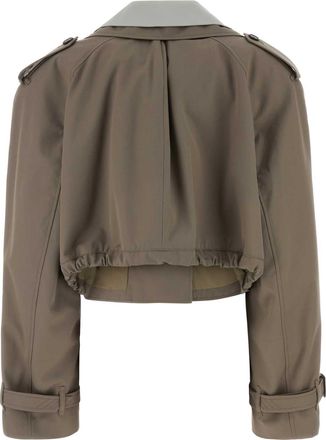 The Attico Womens Dove Grey Gabardine Trench Coat Taupegrey Exterior: Polyester Cotton