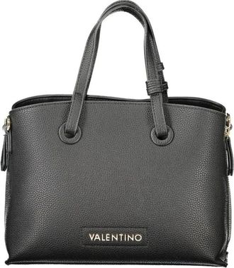 Valentino Tassen, Dames, Zwart, ONE Size, Uitbreidbare Polyethyleen Handtas met Verstelbare Schouderriem en Dubbele Compartimenten