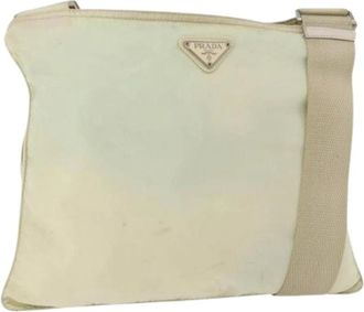 Prada Pre-owned Cross Body Bags, female, Beige, Size: ONE SIZE Pre-owned Vintage Nylon Shoulder Bag