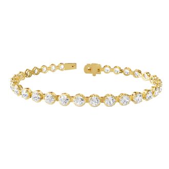 Diamond2Deal 18k Vermeil Plated Silver 7.5 ct Round Lab Grown Diamond bracelet 7