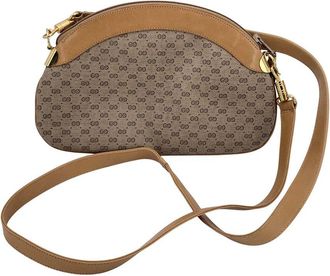 Gucci Brown Cotton Ophidia Zip Crossbody (Authentic Pre-Loved)