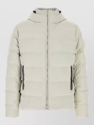 Fay stretch nylon blend hooded quilted down jacket