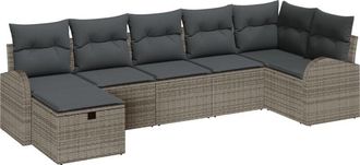 vidaXL Vidaxl - Garden Sofa Set 7 pcs Grey 289 x 124 x 85 cm Poly rattan