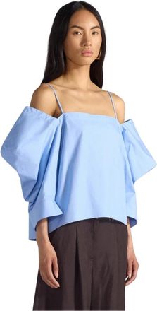 Liviana Conti Blouses - Dames - Blouses - Blauw - XS - Katoen - Overhemden