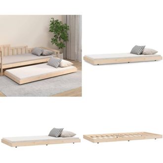 vidaXL Letto senza Materasso 90x190 cm in Legno Massello di Pino - Letto in legno - Letto con ruote