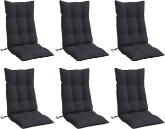 vidaXL Cojines De Silla Con Respaldo Alto 6 Uds Tela Oxford Negro Vidaxl