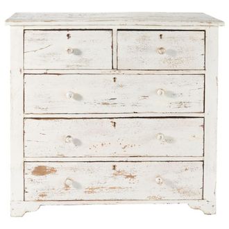 Maisons du monde C&oacute;moda de 5 cajones de mango blanco