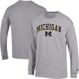 Champion Mens Champion Heather Gray Michigan Wolverines Arch Over Logo Long Sleeve T-Shirt at Nordstrom, Size Xx-Large